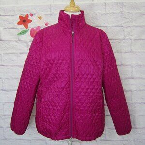LANDS END Jacket Women's size L, 14-16 Fushia Primaloft Quilted Pockets